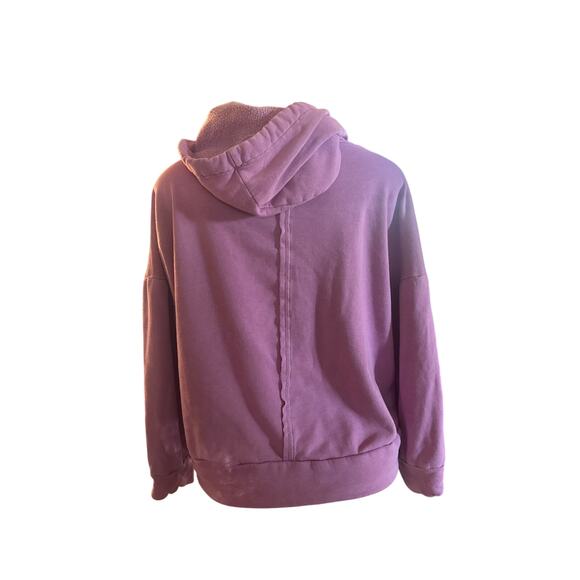 Women M Free People FP Movement Purple Work It Out Hoodie Hooded Sweatshirt - Picture 4 of 6